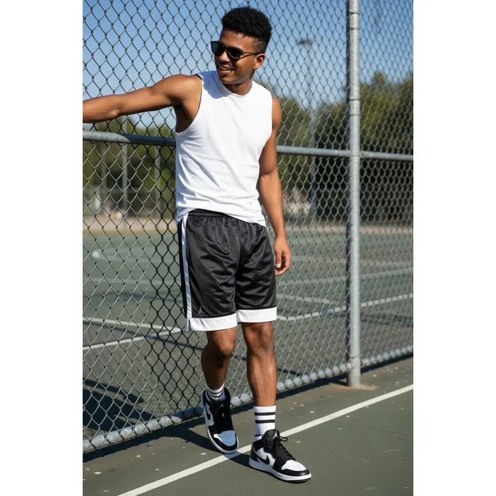 Jordan Vintage Super Rare Basketball Dazzle Shorts Shimmer Black White Small